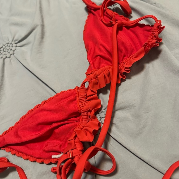 Red Ruffled Bikini Set - Picture 2 of 3